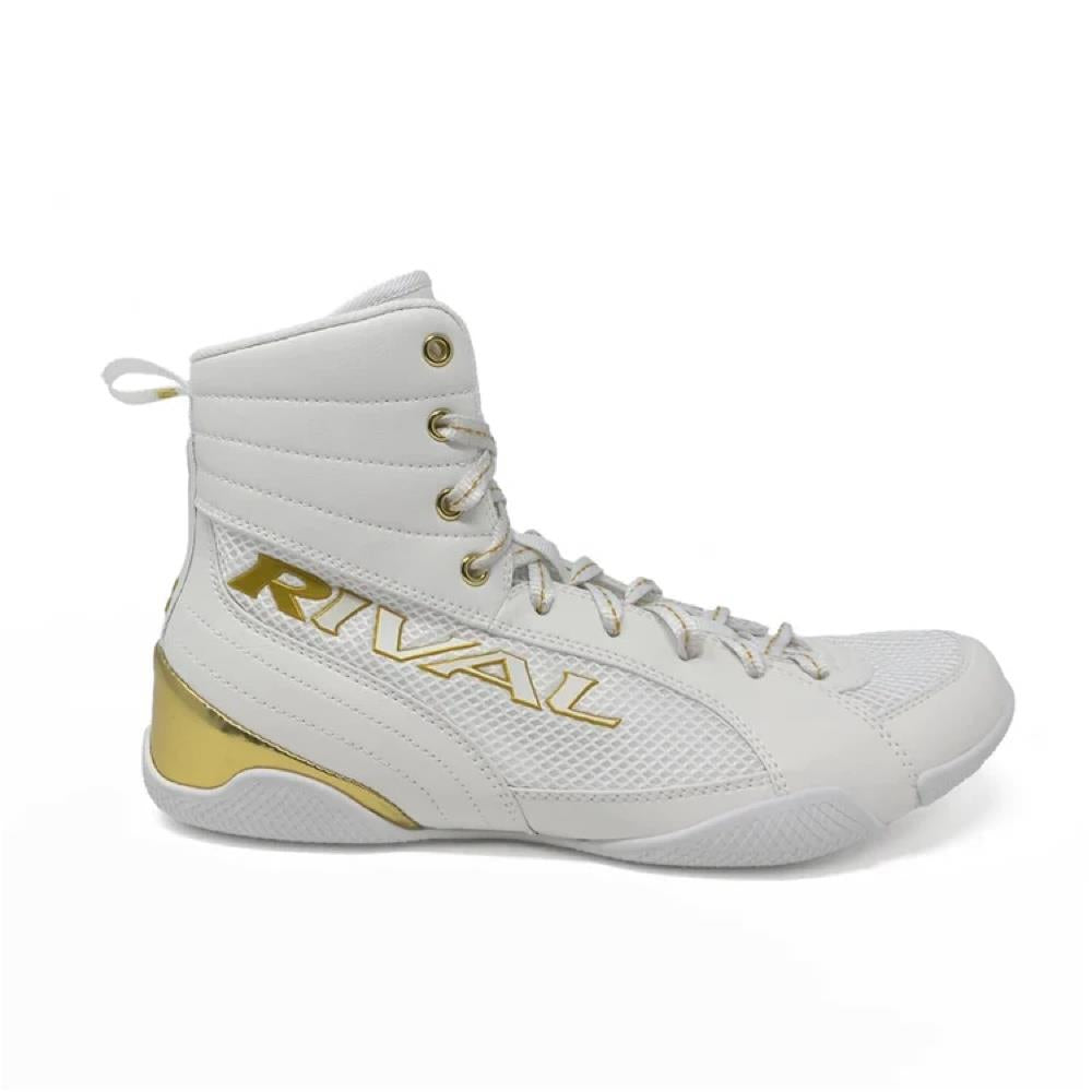 Rival Guerrero Deluxe Boxing Boots - White/Gold-Rival Boxing