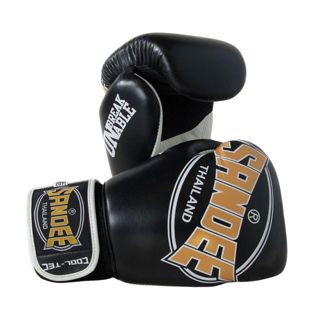 Sandee Cool-Tec Leather Boxing Gloves - Black/Gold