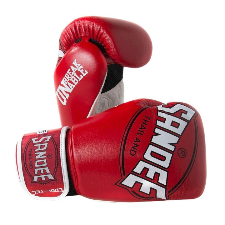 Sandee Cool-Tec Leather Boxing Gloves - Red/White