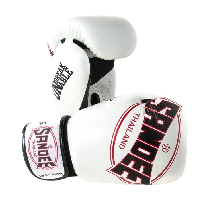 Sandee Cool-Tec Leather Boxing Gloves - White/Black