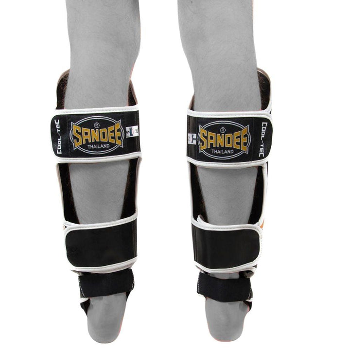 Sandee Cool-Tec Leather Shin Guards - Black/Gold