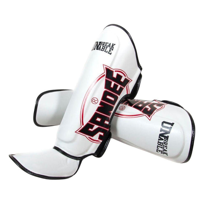 Sandee Cool-Tec Leather Shin Guards - White/Black