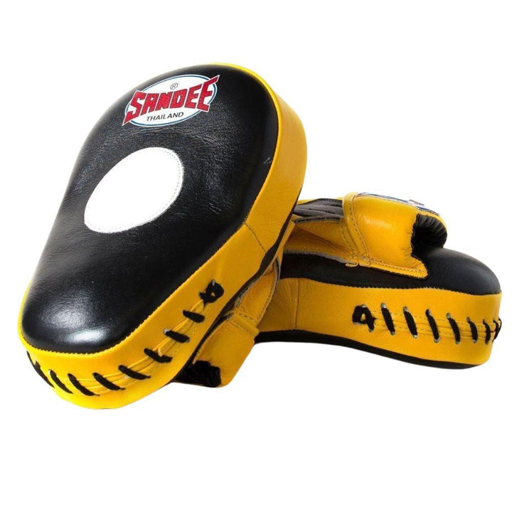 Sandee Curved Focus Mitts - Black/Yellow