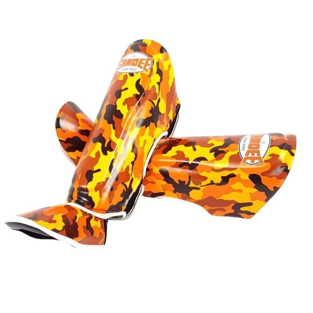 Sandee Kids Camo Shin Guards - Orange