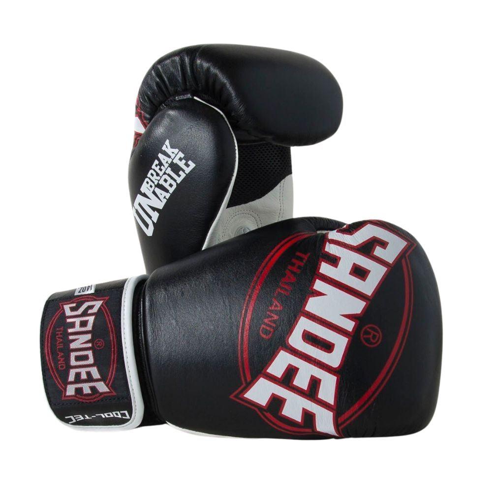 Sandee Adulti Muay Thai Boxe Guanti in Pelle Nero - 14oz Sandee Adulti Muay Thai Boxe Guanti in Pelle Nero - 14oz