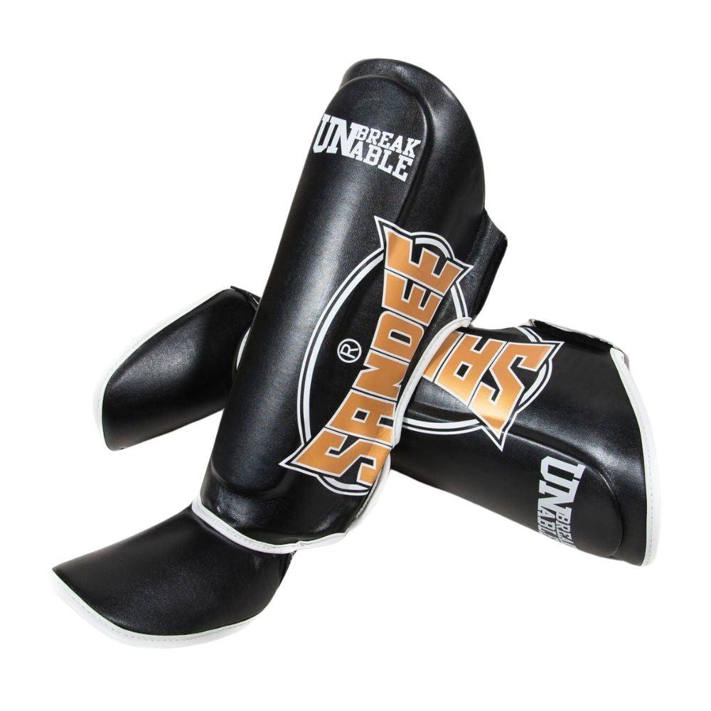 Sandee Kids Cool-Tec Shin Guards - Black/Gold