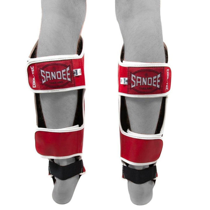 Sandee Kids Cool-Tec Shin Guards - Red/White