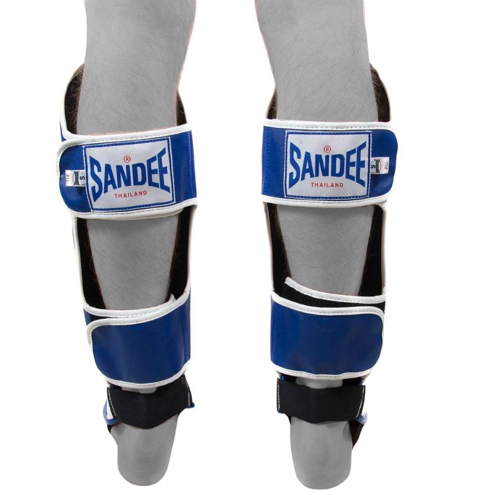 Sandee Kids Muay Thai Shin Guards - Blue/White