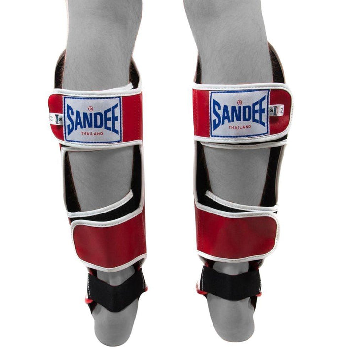 Sandee Kids Muay Thai Shin Guards - Red/White