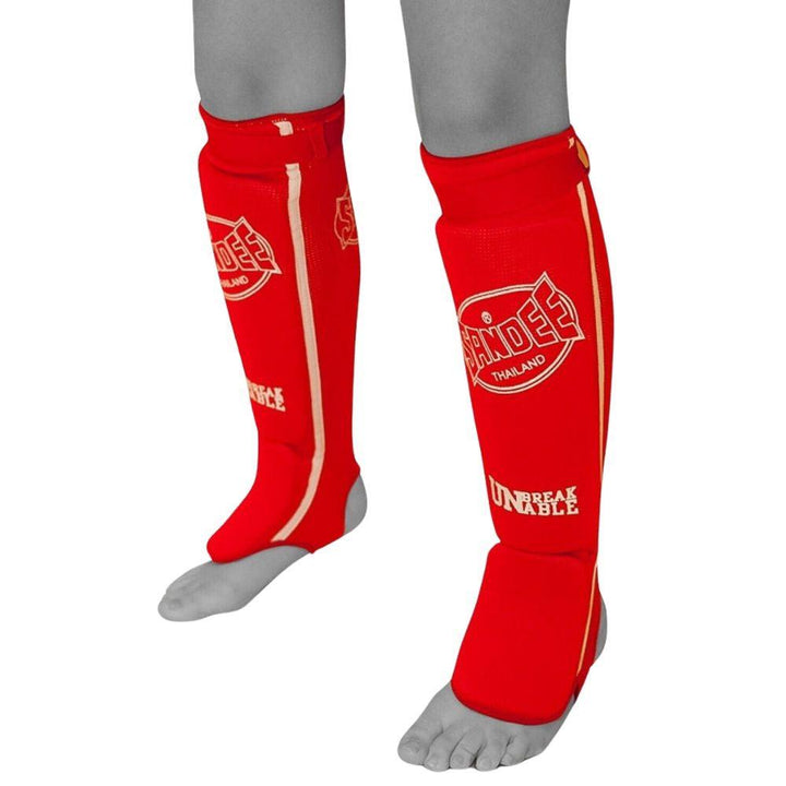 Sandee Lightweight Cotton Shin Guards - Red