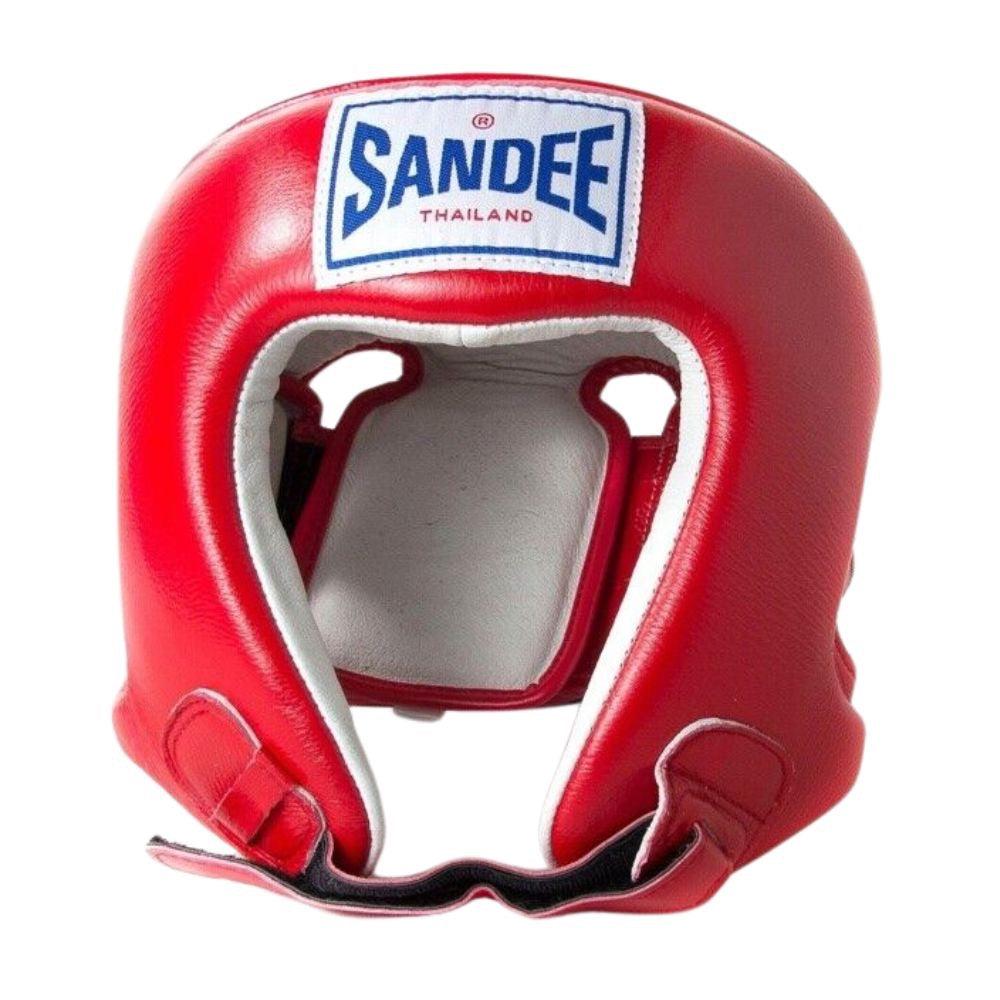 Sandee Open Face Head Guard - Red