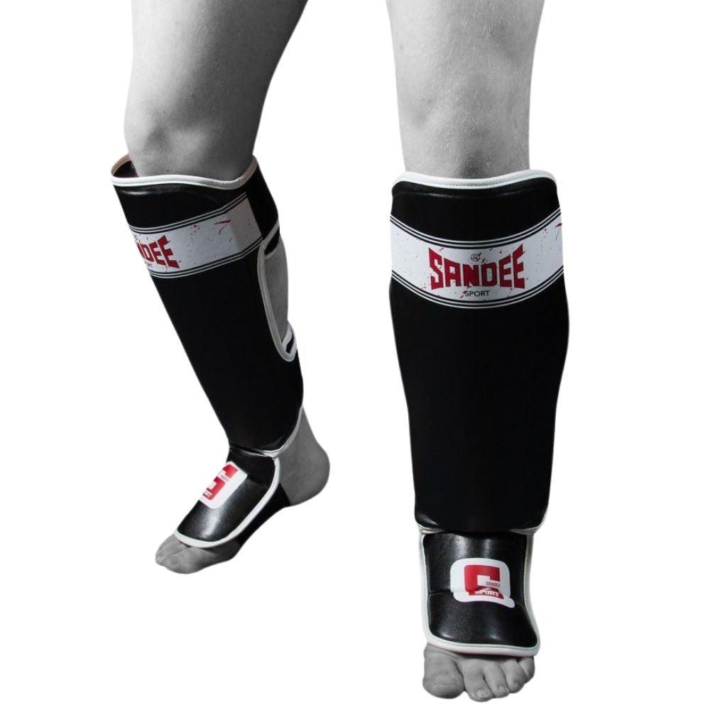 Sandee Sport Slim Shin Guards - Black/White