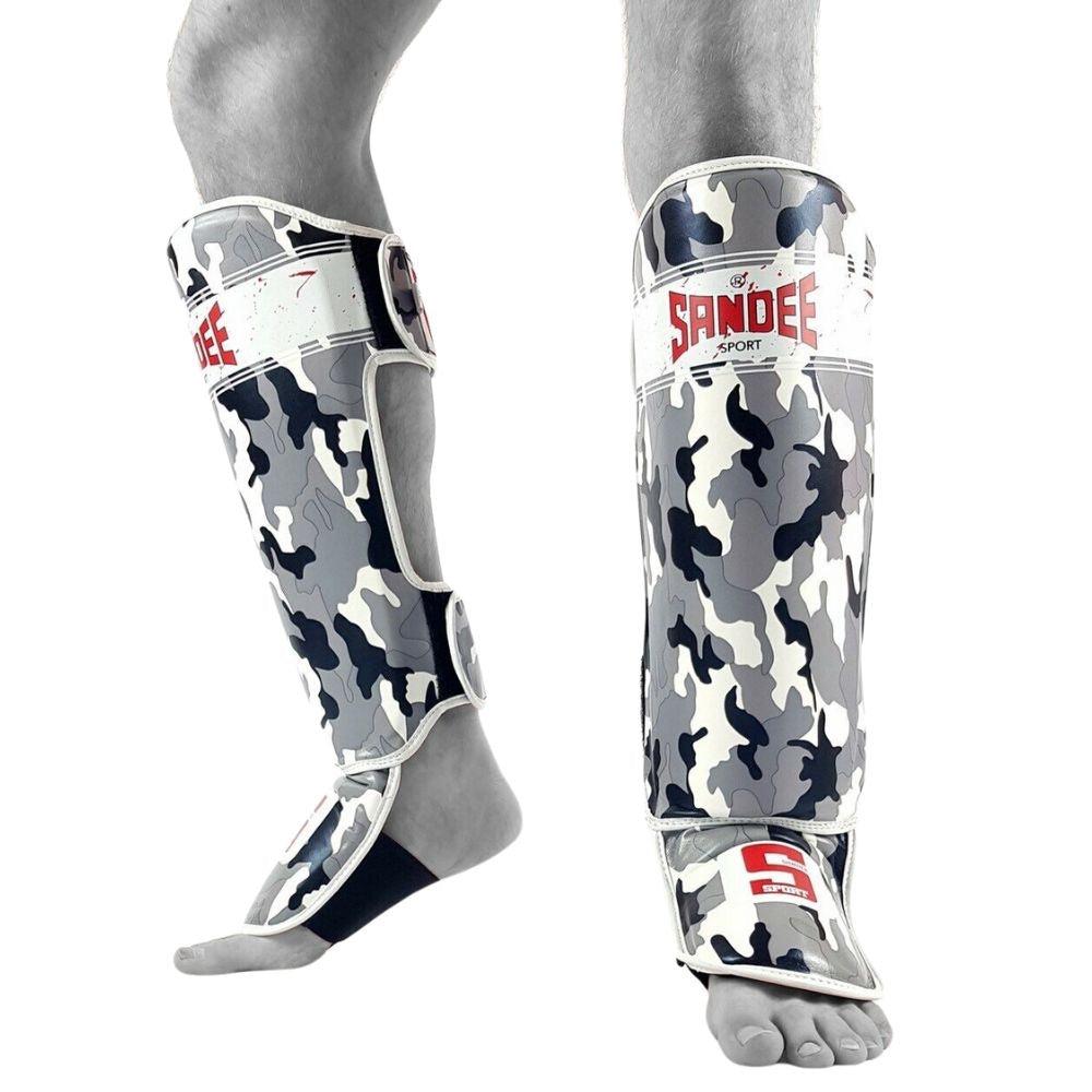 Sandee Sport Slim Shin Guards - Grey Camo