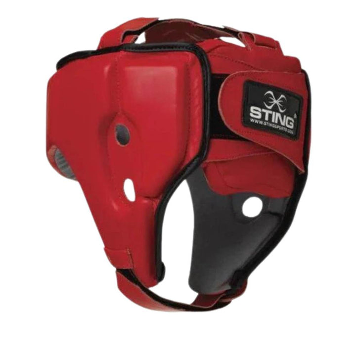 Sting World Boxing Competition Approved Head Guard - Red-Sting