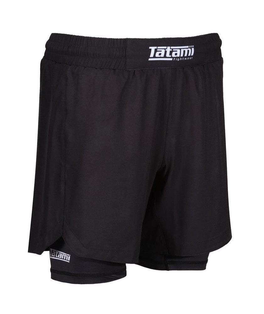 Tatami Dual Layer Grappling Shorts - Black/Black-FEUK