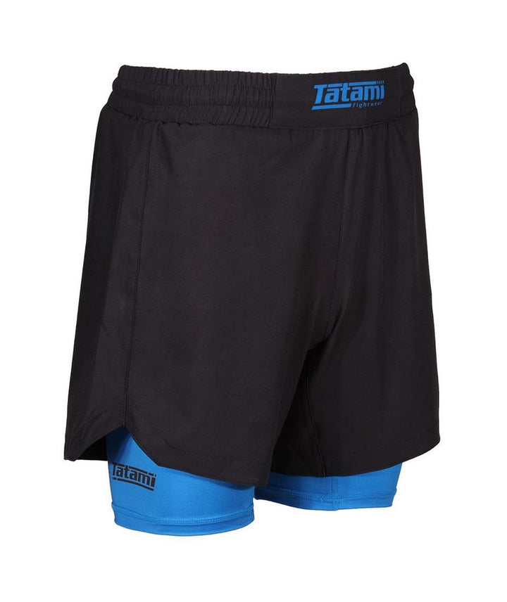 Tatami Dual Layer Grappling Shorts - Black/Blue-FEUK