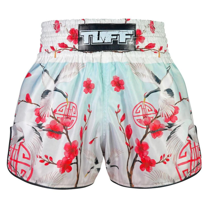 TUFF High-Cut Retro Muaythai Shorts Akai Tsuru The Red Crane-TUFF Sport