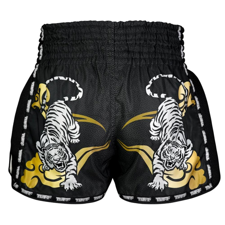 TUFF Retro Muay Thai Shorts - Black Double Tiger