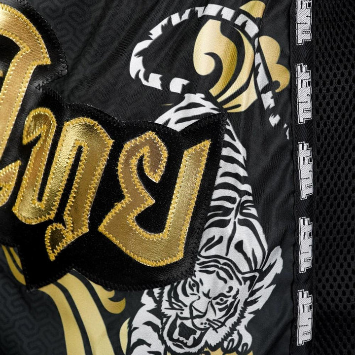 TUFF Retro Muay Thai Shorts - Black Double Tiger