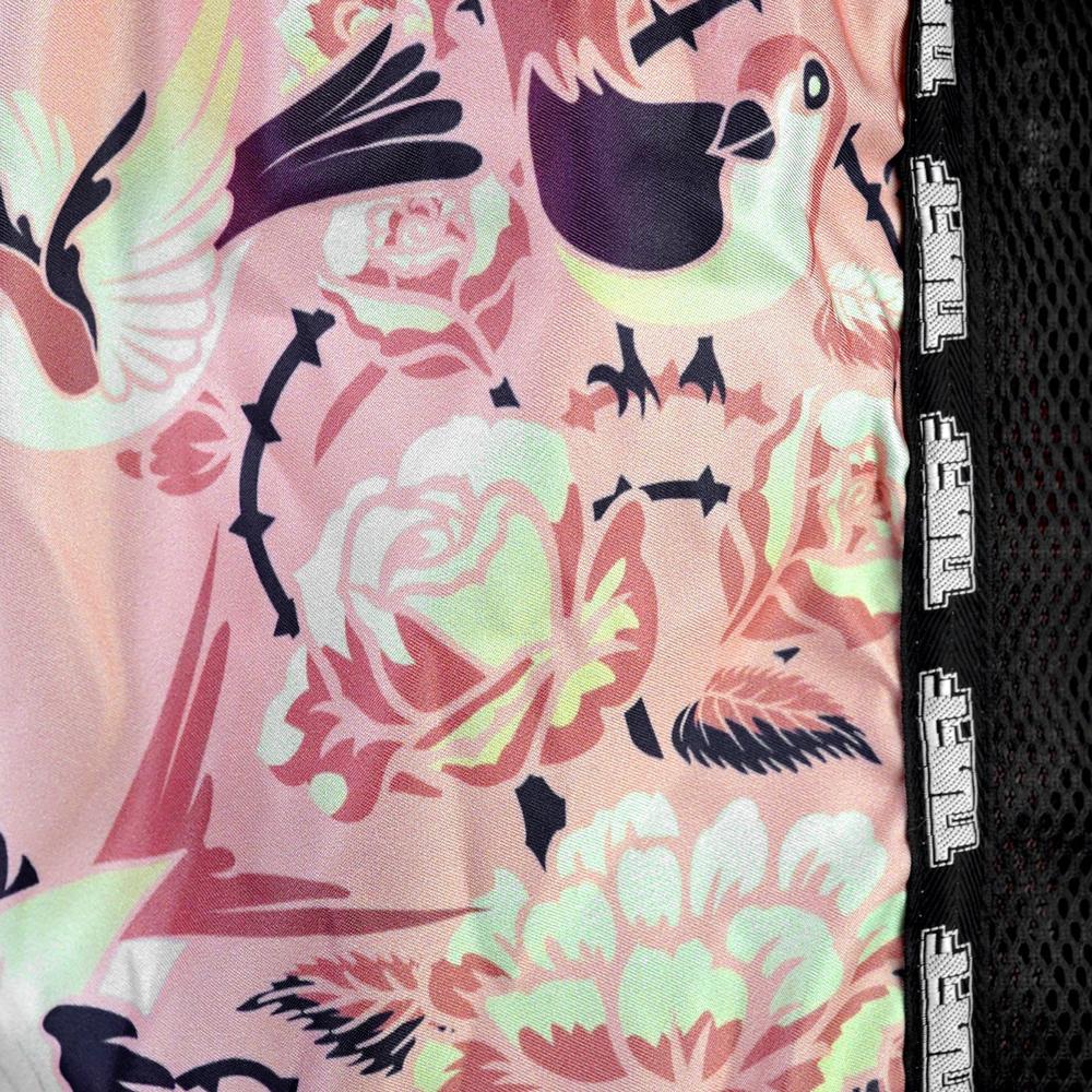 TUFF Retro Muay Thai Shorts - Pink Birds and Roses