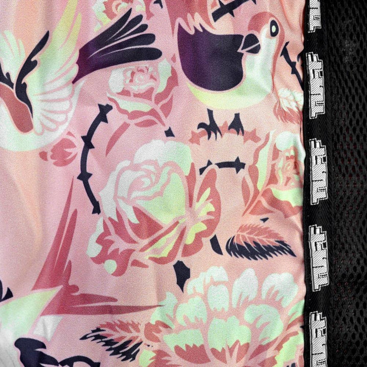 TUFF Retro Muay Thai Shorts - Pink Birds and Roses
