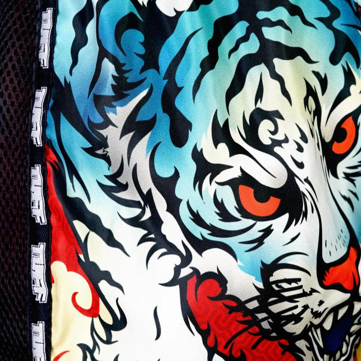 TUFF Retro Muay Thai Shorts - Red Cruel Tiger