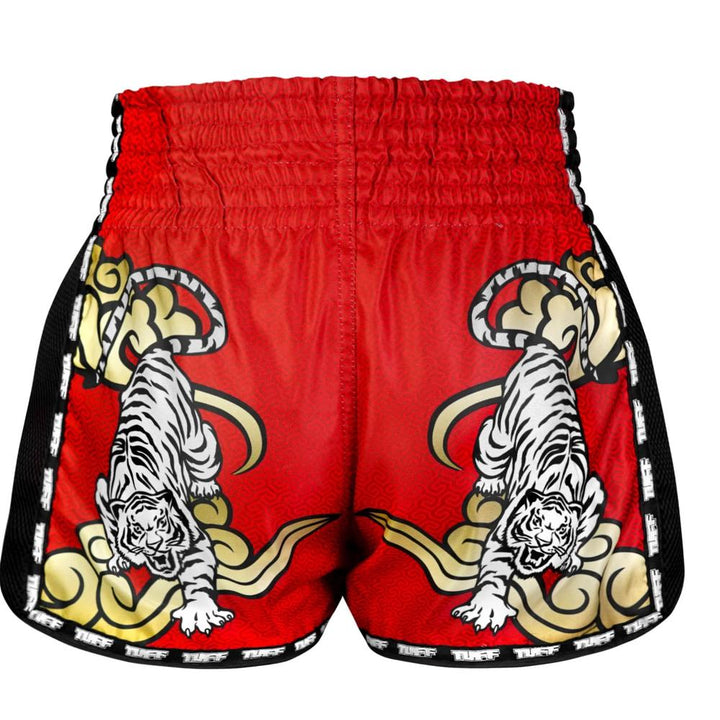 TUFF Retro Muay Thai Shorts - Red Double Tiger