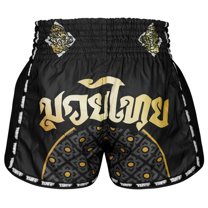 TUFF Retro Muay Thai Shorts - Black Singha Yantra