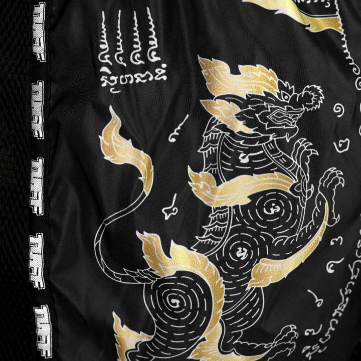 TUFF Retro Muay Thai Shorts - Black Singha Yantra