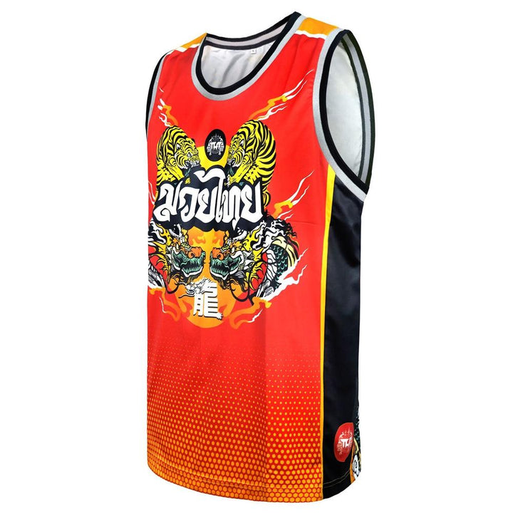 TUFF Tank Top Red Chinese Dragon and Tiger-TUFF Sport