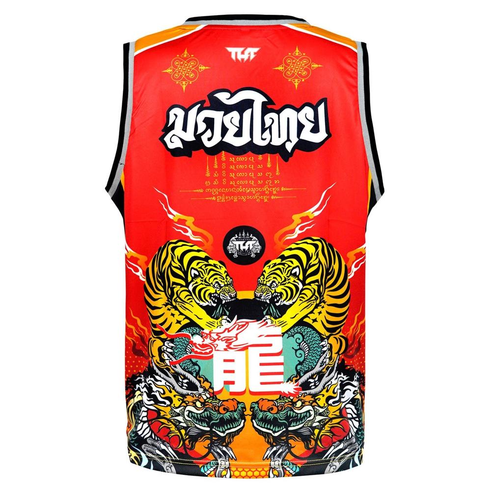 TUFF Tank Top Red Chinese Dragon and Tiger-TUFF Sport