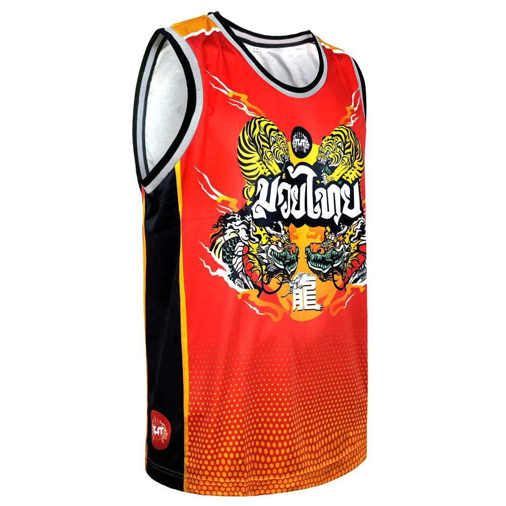 TUFF Tank Top Red Chinese Dragon and Tiger-TUFF Sport