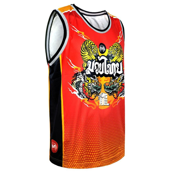 TUFF Tank Top Red Chinese Dragon and Tiger-TUFF Sport