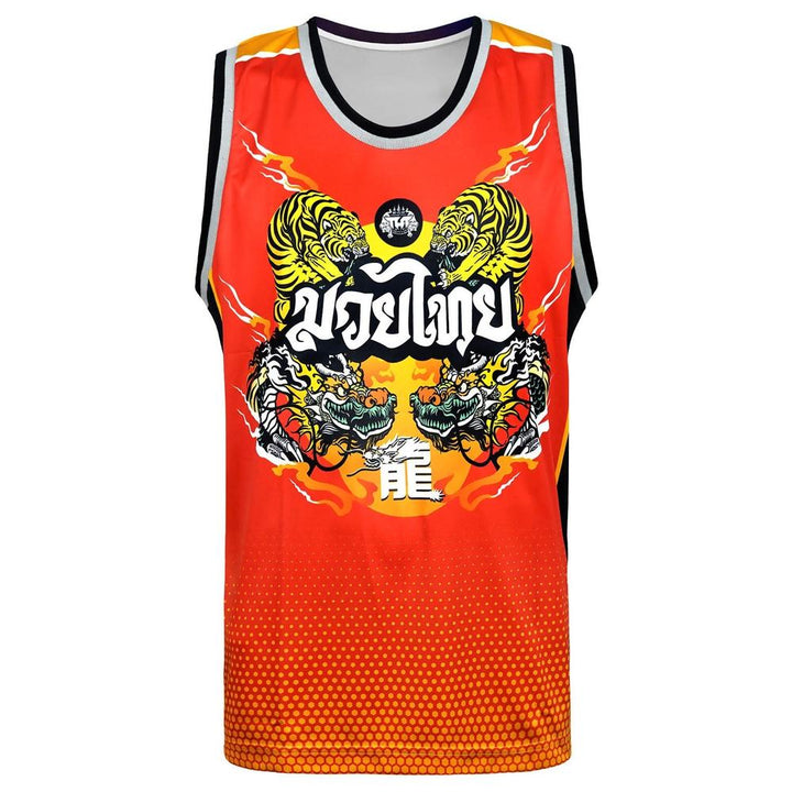 TUFF Tank Top Red Chinese Dragon and Tiger-TUFF Sport