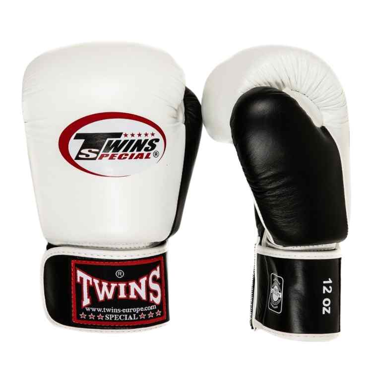 Twins 2 Tone Boxing Gloves - White/Black-FEUK