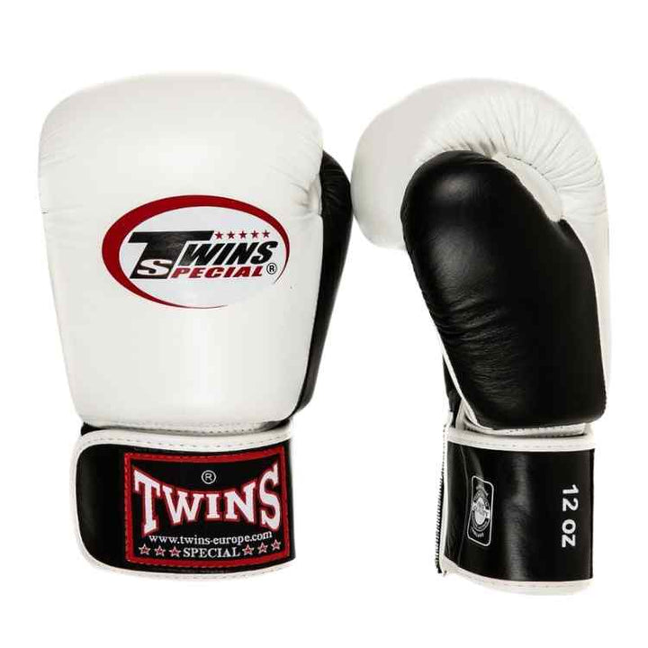 Twins 2 Tone Boxing Gloves - White/Black-FEUK