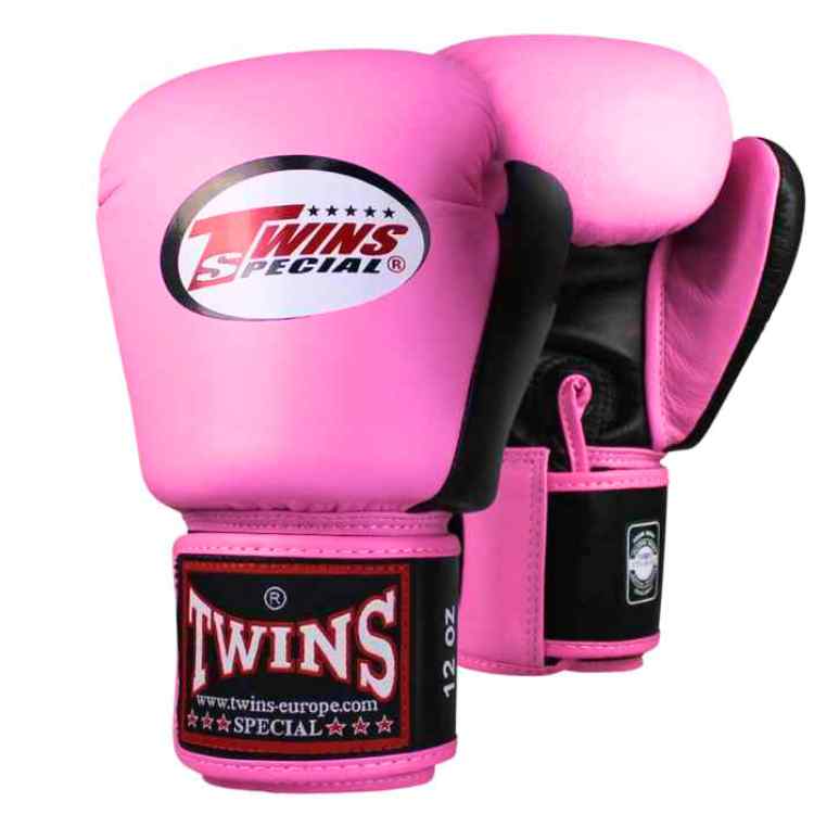 Twins 2 Tone Boxing Gloves - Pink/Black-FEUK