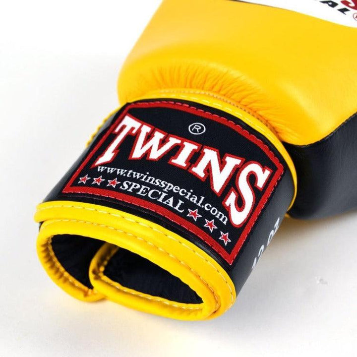 Twins 2 Tone Boxing Gloves - Yellow/Black-FEUK