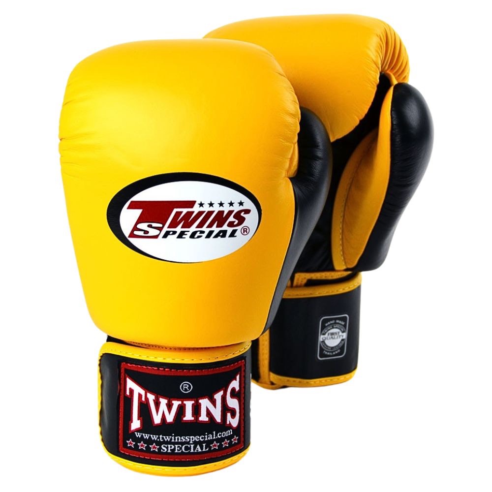 Twins 2 Tone Boxing Gloves - Yellow/Black-Twins