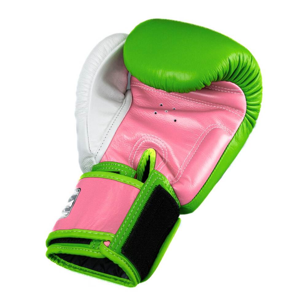 Twins 3 Tone Boxing Gloves - Green/Pink/White-Twins