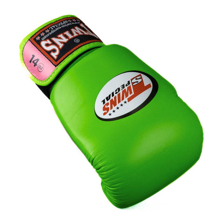 Twins 3 Tone Boxing Gloves - Green/Pink/White-Twins