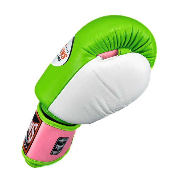 Twins 3 Tone Boxing Gloves - Green/Pink/White-Twins