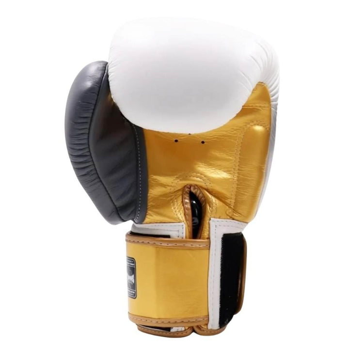 Twins 3 Tone Boxing Gloves - White/Gold/Grey-Twins