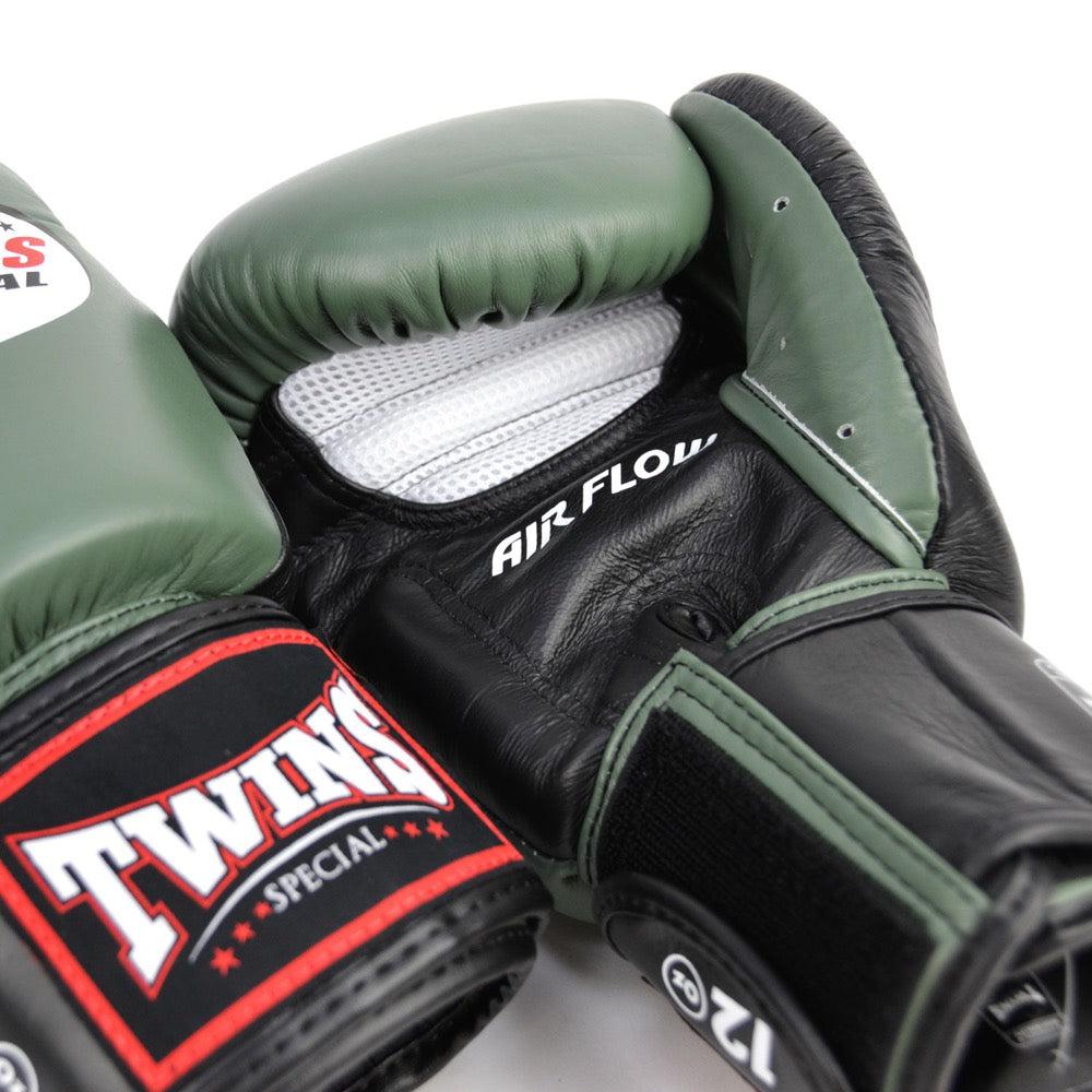 Twins Air Flow Boxing Gloves - Green/Black-FEUK
