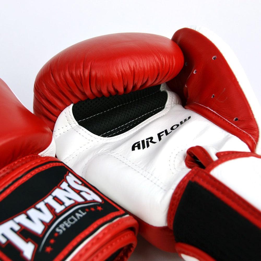 Twins Air Flow Boxing Gloves - Red/White-FEUK