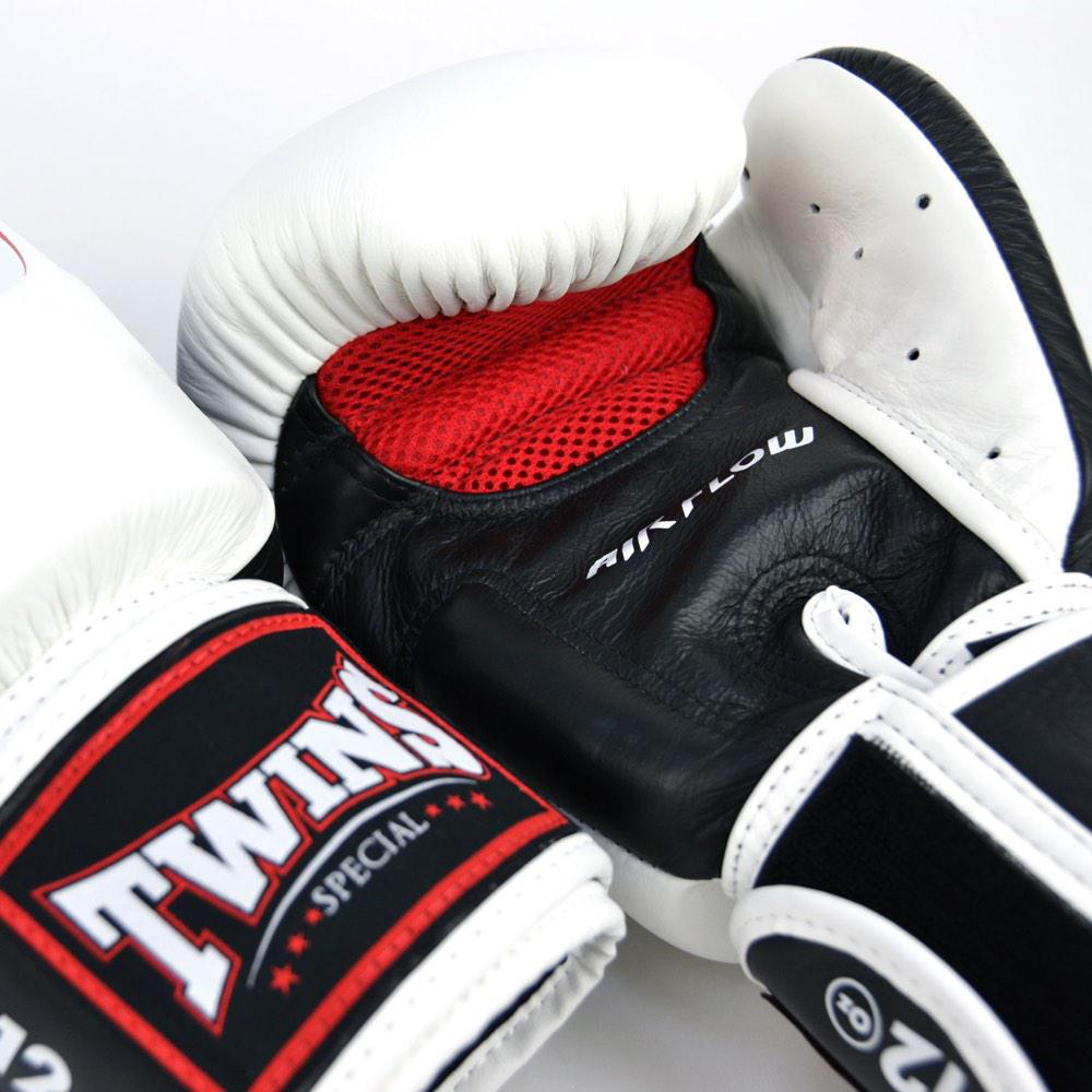 Twins Air Flow Boxing Gloves - White/Black-FEUK