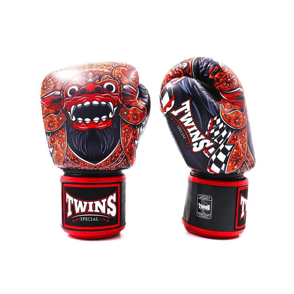 Twins Barong Boxing Gloves - Black/Red-FEUK