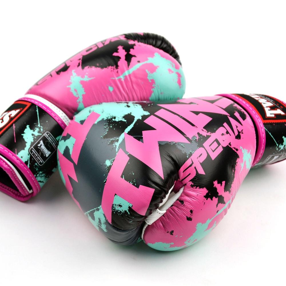 Twins Candy Boxing Gloves White/Pink Fight Equipment UK