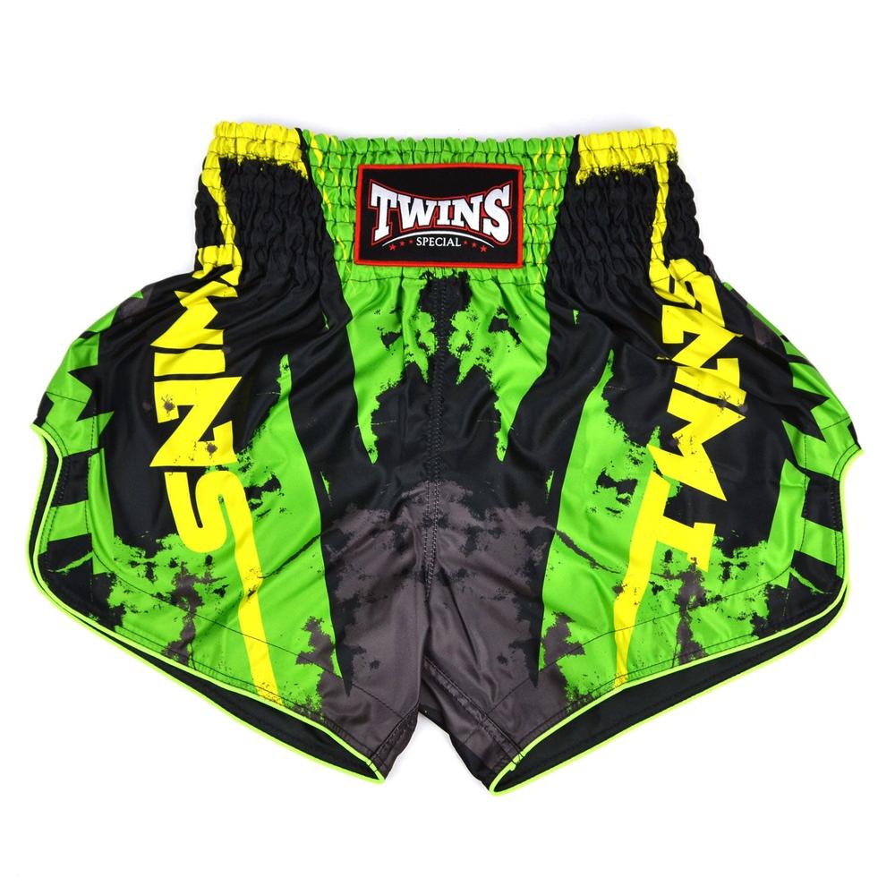 Twins Candy Muay Thai Shorts - Black/Green-Twins