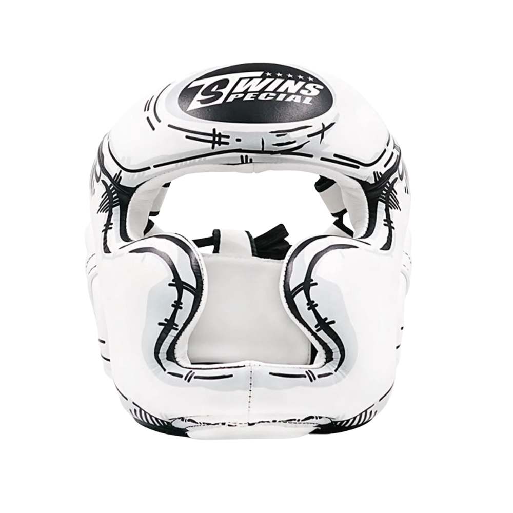 Twins Comic Leather Head Guard - White-Twins